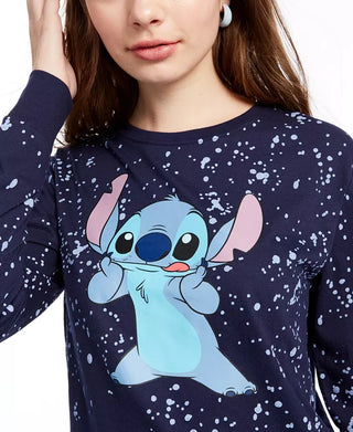 Blusa com estampa gráfica Stitch da Disney Junior, tamanho P, azul