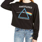 Moletom Cropped Love Tribe Junior Pink Floyd com Estampa Preta Tamanho Médio