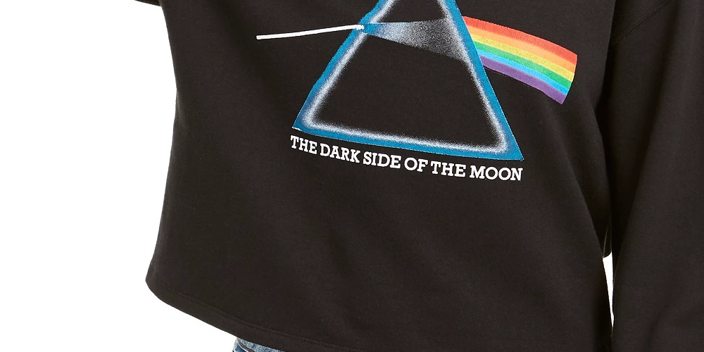 Moletom Cropped Love Tribe Junior Pink Floyd com Estampa Preta Tamanho Médio