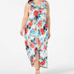 Vestido longo estampado plus size Love Squared feminino, tamanho 3X, vermelho, moderno
