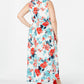 Vestido longo estampado plus size Love Squared feminino, tamanho 3X, vermelho, moderno