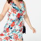 Vestido longo estampado plus size Love Squared feminino, tamanho 3X, vermelho, moderno