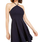 Vestido de mergulho com lantejoulas e renda nas costas, tamanho 1, azul-marinho, com corações de lantejoulas