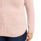 Suéter feminino plus size de tricô trançado Charter Club, rosa, tamanho extra grande