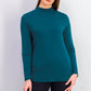 Camiseta feminina Charter Club de algodão com gola alta, verde-escuro, tamanho XXG