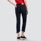 Calça jeans Levi's 724 Raw-Hem Cropped de perna reta, feminina, azul médio, tamanho 34