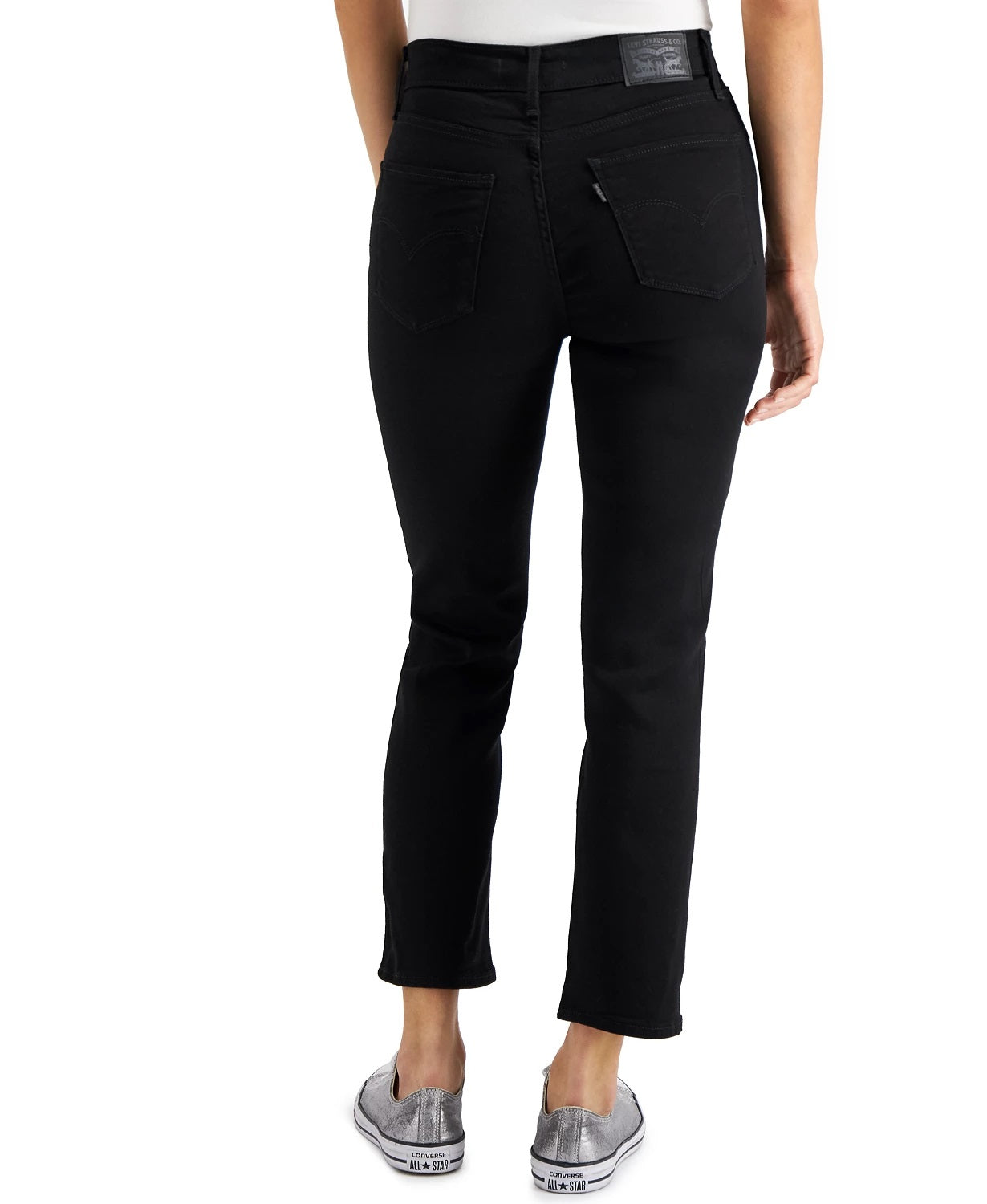 Calça jeans cropped Levi's 724 reta feminina, preta, tamanho 34