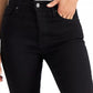 Calça jeans cropped Levi's 724 reta feminina, preta, tamanho 34