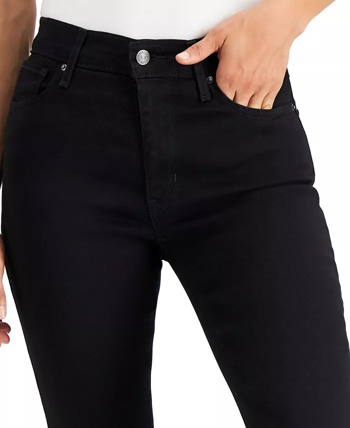 Calça jeans cropped Levi's 724 reta feminina, preta, tamanho 34