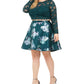 Vestido feminino plus size da City Studios, 2 peças, com renda e estampa floral, verde, tamanho 18W