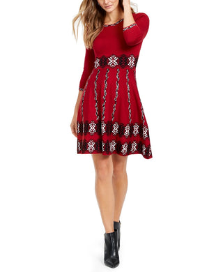 Vestido suéter estampado feminino Taylor, tamanho médio, vermelho, grande
