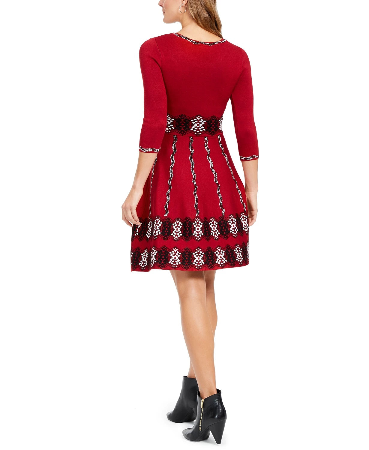 Vestido suéter estampado feminino Taylor, tamanho médio, vermelho, grande
