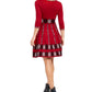 Vestido suéter estampado feminino Taylor, tamanho médio, vermelho, grande