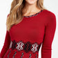 Vestido suéter estampado feminino Taylor, tamanho médio, vermelho, grande