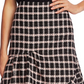 Saia feminina Cece Grid Tweed com babados assimétricos, preta, tamanho 8
