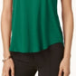 Camiseta Alfani Feminina com Acabamento em Cetim, Cano Alto e Baixo, Verde Escuro, Tamanho Pequeno Médio