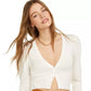 Cardigan feminino Danielle Bernstein com manga bufante, tamanho natural, médio