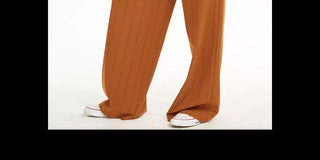 Calça feminina Danielle Bernstein com listras laranja escuro, tamanho 10