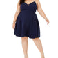 Vestido plus size estilo coração feminino da City Studios, tamanho marinho, pequeno e pequeno