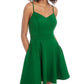 Vestido com decote redondo e flare City Studios Juniors, tamanho 3, verde