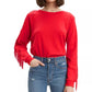 Moletom feminino Levi's com gola redonda e franjas, vermelho, tamanho X-S