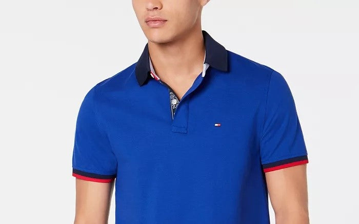 Polo Tommy Hilfiger Kemp Custom Fit Masculino Azul Marinho Tamanho P