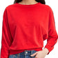 Blusa feminina Levi's de veludo com manga dolman, vermelha, tamanho X-G