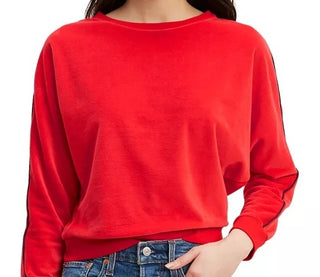 Blusa feminina Levi's de veludo com manga dolman, vermelha, tamanho X-G