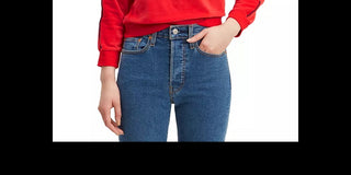 Blusa feminina Levi's de veludo com manga dolman, vermelha, tamanho X-G
