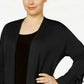 Cardigan feminino Alfani com mangas amarradas, preto, tamanho XXG