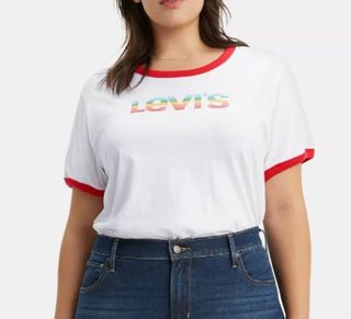 Camiseta Levi's Trendy Plus Graphic Ringer Feminina Branca Tamanho 1X