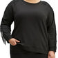 Top Levi's Trendy Reese com franjas feminino, preto, tamanho X-G