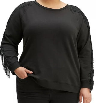 Top Levi's Trendy Reese com franjas feminino, preto, tamanho X-G