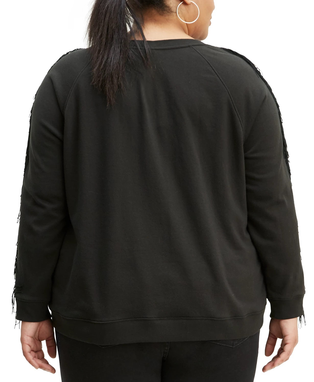 Top Levi's Trendy Reese com franjas feminino, preto, tamanho X-G