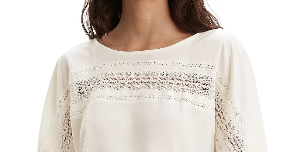 Camiseta Levi's Noe Lace Contrast Feminina Branca Tamanho XX-G