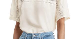 Levi's Women's Noe Lace Contrast T-Shirt White Size XX-Large