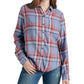 Camisa xadrez feminina Lucky Brand laranja tamanho XS