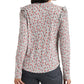 Lucky Brand Feminino Estampa Floral Babados Henley Vermelho Tamanho Grande