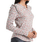 Lucky Brand Feminino Estampa Floral Babados Henley Vermelho Tamanho Grande