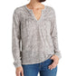 Blusa camponesa com estampa de chita Lucky Brand feminina, tamanho médio - Branco, tamanho médio