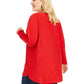 Suéter feminino alto-baixo INC International Concepts, tamanho médio, vermelho, 1X