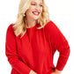 Suéter feminino plus size de manga comprida, alto e baixo, vermelho, tamanho 3X da International Concepts