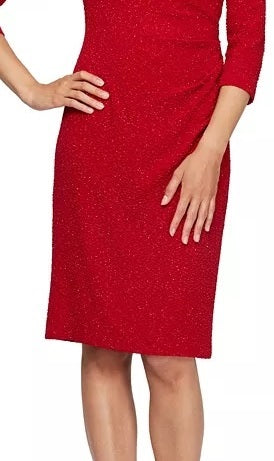 Vestido tubinho com recorte brilhante Alex Evenings feminino, vermelho, tamanho 10