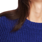 1.STATE Suéter Feminino de Gola Fina Terry Azul Marinho Tamanho X-G