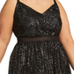 Vestido feminino plus size da City Studios, corte metálico e flare, tamanho 20W, prateado