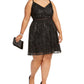 Vestido feminino plus size da City Studios, corte metálico e flare, tamanho 22W, prateado