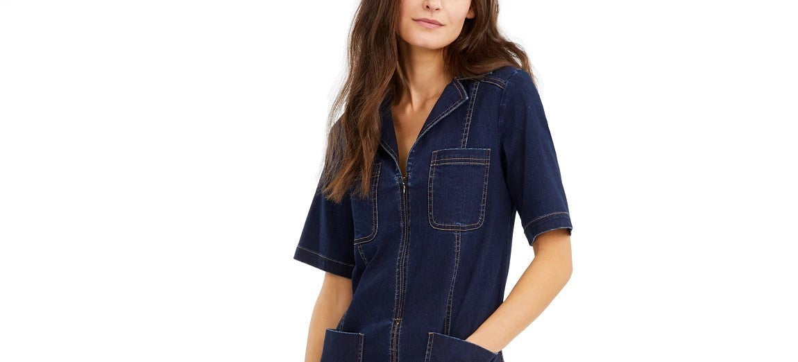 Nanette Lepore Vestido-camisa jeans feminino escuro