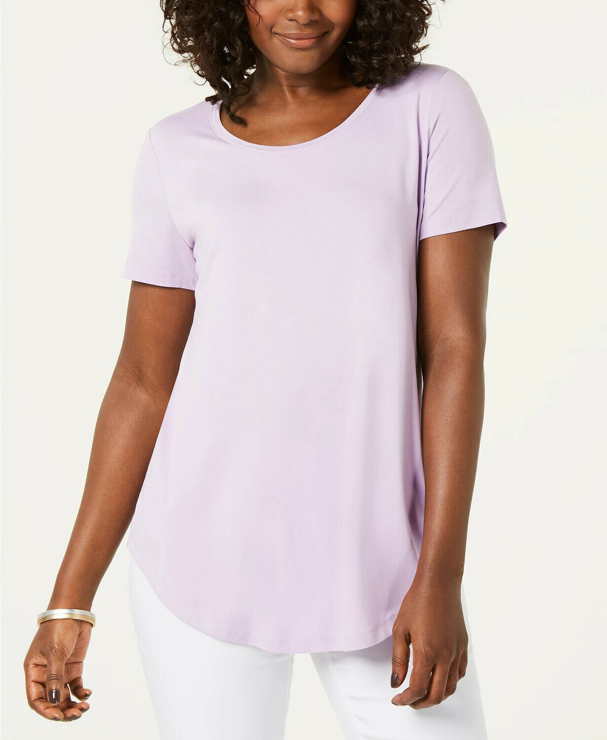 JM Collection Top feminino com decote redondo, roxo, tamanho extra grande