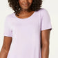 JM Collection Top feminino com decote redondo, roxo, tamanho extra grande