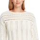 Suéter feminino Vince Camuto com decote canoa e mangas longas, tamanho médio, branco